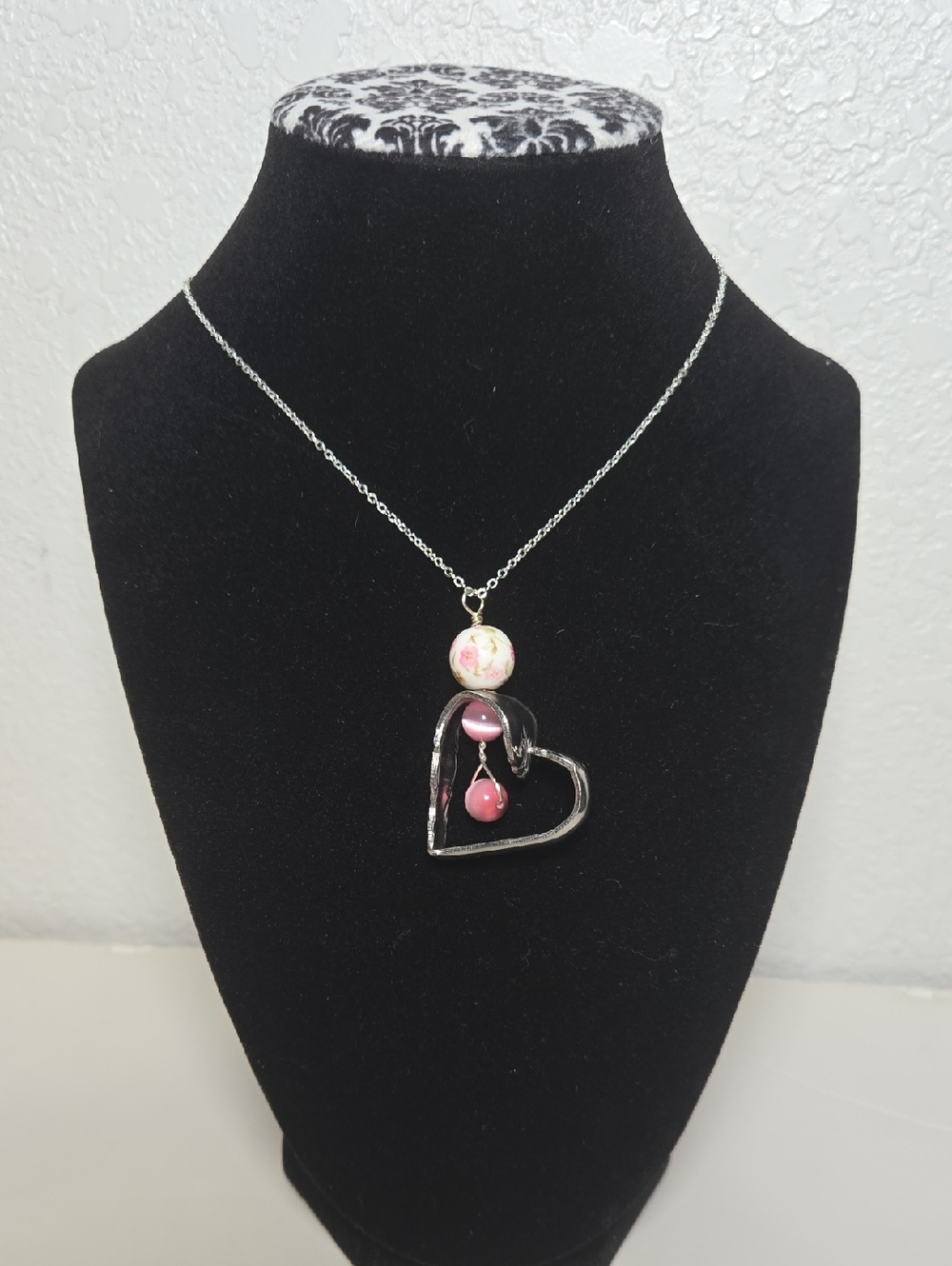 Handmade Vintage Spoon Heart Bead Necklace